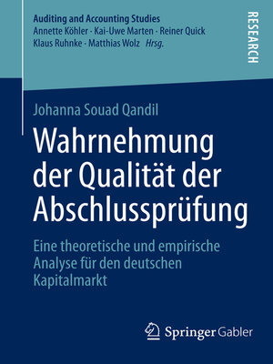 cover image of Wahrnehmung der Qualität der Abschlussprüfung